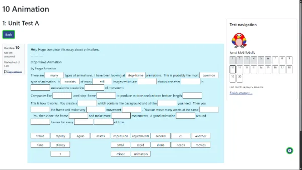 Many different Question Types, from Multiple Choice to Fill in the Blanks