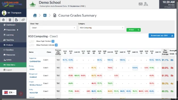 Easily Track your students' Progress and Grades